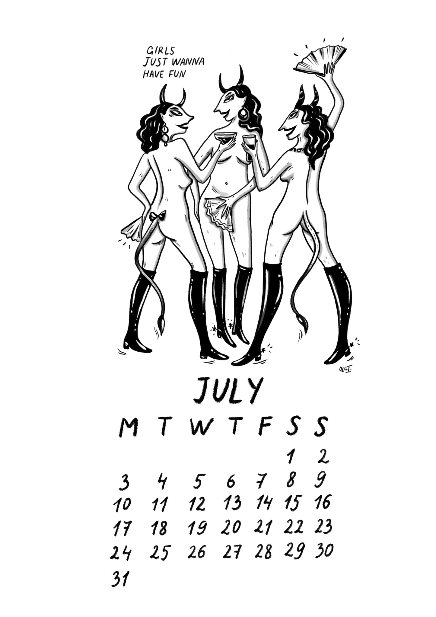 2023 calendar "girls wanna have fun in 2023"