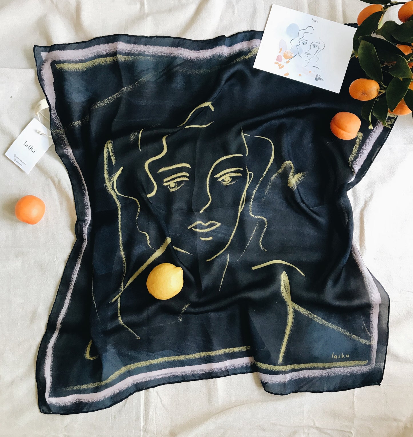 "loneliness" silk scarf